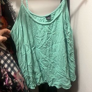 Teal tank, braided edge
